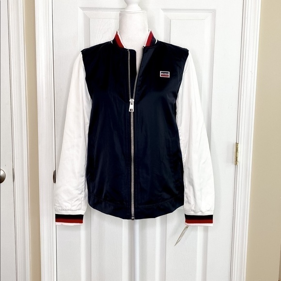 LEVI’S Colorblock Stripe Trim Bomber Jacket Large - Picture 2 of 9